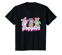 Popples Trio Pop T-Shirt, Enfant, Noir, 12 Ans