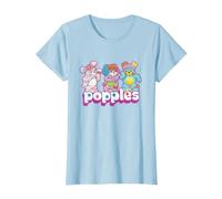 Popples Trio Pop T-Shirt, Femme, Bleu Céleste, XS