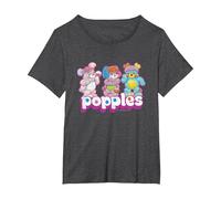 Popples Trio Pop T-Shirt, Femme Grandes Tailles, Chiné Foncé, 3X