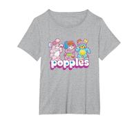 Popples Trio Pop T-Shirt, Femme Grandes Tailles, Gris Chiné, 3X