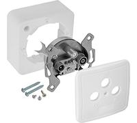 Poppstar 1x Prise d'antenne à 3 Trous, Prise d'antenne pour Satellite, câble de télévision et terrestre (Surface - Flush approprié), Trois Sorties