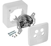 Poppstar 1x Prise d'antenne à 4 Trous, Prise d'antenne pour Satellite, câble de télévision et terrestre (Surface - Flush approprié), Quatre Sorties