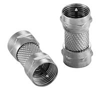 POPPSTAR 2x Adaptateur Sat Sat F-coupling (F-plug to F-plug), pour câble coaxial - câble d'antenne, argent