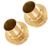 Poppstar 2x Embout de Tuyau 1 1/2" Filetage Extérieur (47,80mm) sur 1 1/4" Embout (32mm), Laiton, avec Collet & Joint Torique