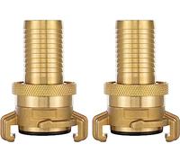 Poppstar 2x Raccord D’aspiration et de Haute Pression en Laiton (système Geka raccord 1 pouce douille de tuyau) avec Joint et Contre-écrou, pour Tuyau 25 mm