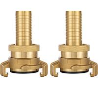 Poppstar 2x Raccord D’aspiration et de Haute Pression en Laiton (système Geka raccord 3/4 pouce douille de tuyau) avec Joint et Contre-écrou, pour Tuyau 19 mm