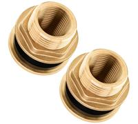 Poppstar 2x Raccord pour Citerne d'eau, 3 Pièces, passage de tonneau 1/2 pouce (19 mm) filetage intérieur, laiton, joint inclus