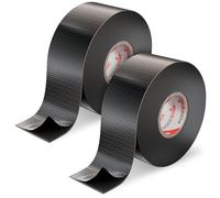 POPPSTAR 2x Ruban isolant universel auto-fusionnant (ruban d'étanchéité, auto-soudage), LxWxH 10m x 38mm x 0,76mm, noir