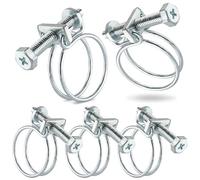 Poppstar 5 Pièces Collier de Serrage Double Fil W1 en Acier Galvanisé, Plage de Serrage 26-30mm, Diamètre Fil 2 mm