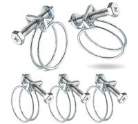 Poppstar 5 Pièces Collier de Serrage Double Fil W1 en Acier Galvanisé, Plage de Serrage 31-35mm, Diamètre Fil 2 mm