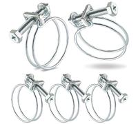 Poppstar 5 Pièces Collier de Serrage Double Fil W1 en Acier Galvanisé, Plage de Serrage 35-40mm, Diamètre Fil 2 mm