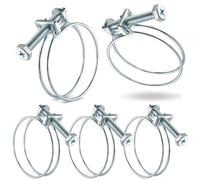 Poppstar 5 Pièces Collier de Serrage Double Fil W1 en Acier Galvanisé, Plage de Serrage 45-50mm, Diamètre Fil 2 mm