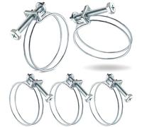 Poppstar 5 Pièces Collier de Serrage Double Fil W1 en Acier Galvanisé, Plage de Serrage 50-55mm, Diamètre Fil 2 mm