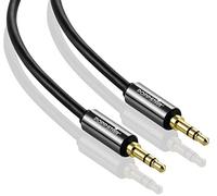 POPPSTAR 5m Câble audio stéréo (câble jack 3,5mm, plaqué or), pour casque, smartphone, lecteur MP3, autoradio, noir