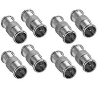 POPPSTAR 8x Adaptateur d'antenne, Quick-plug, (Connecteur coaxial rapide mâle F des deux côtés) Coupleur pour câble coaxial - câble d'antenne Satellite et TV, Argent