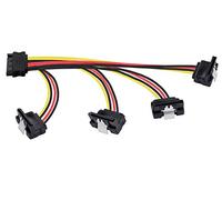 POPPSTAR Adaptateur répartiteur SATA (quadruple 14-25 cm) (Câble SATA Adaptateur d'alimentation 1x fiche (m) 4x prise (f) coudé)