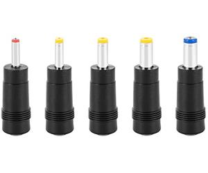 POPPSTAR Adaptateur Universel pour fiche Creuse d'alimentation électrique (AC DC kit de Connexion 5.5x2.5mm Prise Ouverte 5.5x2.1, 5.5x1.7, 4.8x1.7, 4.0x1.7, 3.5x1.35 connecteur)