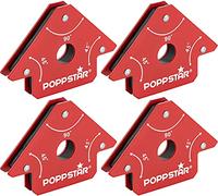 Poppstar Aimant soudeur (angle de soudage, force d'adhérence 11,3 kg - 45/90/135°), 4 pièces, rouge