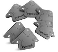 Poppstar Aimant soudeur (angle de soudage, force d'adhérence 11,3 kg - 45/90/135°), 6 pièces, gris