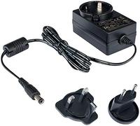Poppstar Bloc d‘Alimentation Universelle AC DC, Adaptateur Secteur 12V 2A (fiche pour l'UE et pour Royaume-Uni, 2000mA, 5,5/2,5 mm), 150cm