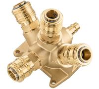 Poppstar Boîte murale Distributeur d'air comprimé pour montage mural, 4 voies (4x Raccord Rapide / 1x Prise DN 7,2 G 1/2")