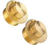 Poppstar Bouchon en Laiton 1/2" Filetage Extérieur (21 mm, max. 50 bar, hexagone 14 mm) 2 pièces