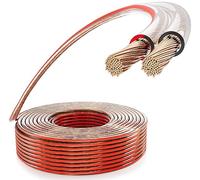 Poppstar Câble de Haut-parleur 15m 2x2,5 mm² (conducteur interne entièrement en cuivre OFC 99,99%, gaine PVC transparente)