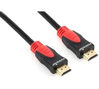 POPPSTAR Câble HDMI 2.0 (3 fois blindé, 3D, 4K Ultra HD 2160p, Full HD 1080p, ARC, High Speed avec Ethernet), contacts plaqués or 24k, 5m