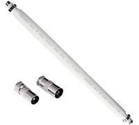 POPPSTAR - Câble Plat Passe-Fenêtre SAT 31,5 cm, Blanc, 2 F-Connecteurs à l'Antenne (Mâle et Femelle)