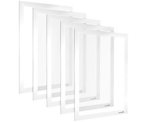 POPPSTAR Cadre magnétique A4 autocollant avec fermeture magnétique, blanc, 5 pièces