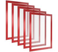 POPPSTAR Cadre magnétique A4 autocollant avec fermeture magnétique, rouge, 5 pièces