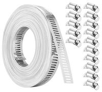 Poppstar Colliers de serrage bande perforée en métal, bande sans fin 6m, largeur de bande 12,7mm, 15 pièces fixations