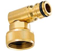 Poppstar Connecteur de tuyau de jardin pivotant 90º en laiton pour robinet (3/4") Connecteur coude pivotant pour robinets 3/4" pour systèmes à emboîtement