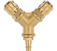 Poppstar Distributeur d'air comprimé double avec raccords rapides 3/8" (raccord d'air comprimé standard DN 7,2)
