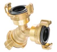 Poppstar Distributeur en Y 3/4 pouce avec Raccord Rapide 3 Voies à Baïonnette pour Tuyau d'eau (laiton nu) Compatible avec Système Geka