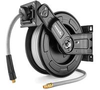 Poppstar Enrouleur de tuyau d'air comprimé en acier (20m+2m, diamètre (9,2x15mm)), raccords 1/4 pouce BSPT