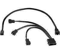 POPPSTAR Fan splitter 12V (15cm 2-Pin Y-câble répartiteur 1x Molex mâle vers 3x mâle) + 30cm câble rallonge 3 pin, connecter les ventilateurs du boîtier à une alimentation électrique