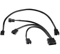 POPPSTAR Fan splitter 12V (15cm 2-Pin Y-câble répartiteur 1x Molex mâle vers 3x mâle) + 30cm câble rallonge PWM 4 pin, pour connecter les ventilateurs du boîtier à une alimentation électrique