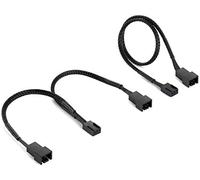 POPPSTAR Fan splitter (câble répartiteur 3 broches en Y de 15 cm (1x femelle vers 2x mâle) + câble de rallonge de 30 cm), pour connecter le ventilateur du boîtier à la carte mère