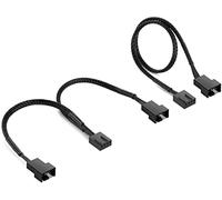 POPPSTAR Fan splitter (câble répartiteur PWM 4 broches en Y de 15 cm (1x femelle vers 2x mâle) + câble de rallonge de 30 cm), pour connecter le ventilateur du boîtier à la carte mère