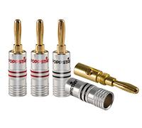 Poppstar fiches bananes, pour les câbles de jusqu'à 4 mm carré vissage ou 6 mm carré soudure, 24k contacts plaqués or, un ensemble de 4