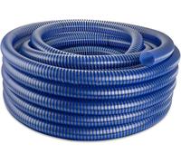 Poppstar PVC Tuyau d’Aspiration 1 pouce Tuyau Spiralé (25m tuyau d'eau avec diamètre intérieur 25mm / extérieur 32mm, 8 bar) Résistant aux UV, au Vide et à la Pression