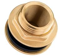 Poppstar Raccord pour Citerne d'eau, 3 Pièces, passage de tonneau 3/4 pouce (24 mm) filetage intérieur, laiton, joint inclus