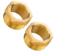 Poppstar Raccord Réducteur en Laiton Filetage Extérieur 1 Pouce sur Filetage Intérieur 3/4 Pouce, avec Hexagone, 2 pièces