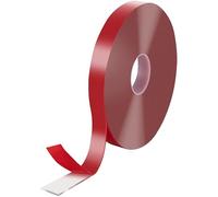 POPPSTAR Ruban adhésif double face acrylique transparent extra fort (20 m x 19 mm x 2 mm), Accroche tableau sans percer et repositionnable