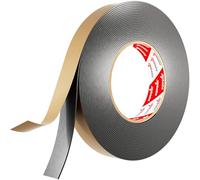 POPPSTAR Ruban adhésif double face en butyle (10 m x 20 mm x 1,6 mm) Ruban d'étanchéité autocollant noir