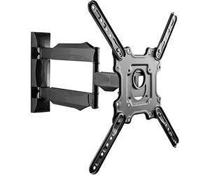 Poppstar Support TV Mural Pivotant 32″-55″ pour Ecrans Plats et Courbés jusqu'à 32kg (VESA Max. 400x400) Support Moniteur Inclinable Rotatif