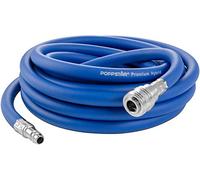 Poppstar Tuyau d'air comprimé de 5 m pour compresseur (en PVC hybride avec garniture, Diametre interieure 9,2mm avec raccord rapide standard), jusqu'à 20 bar, bleu