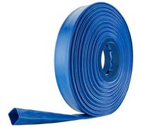 Poppstar Tuyau Plat en PVC 40m, Ø 38mm (1 1/2 pouce), Pression 7 bar, Tuyau de Construction, Bleu