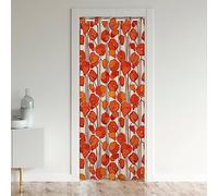 Poppy Fleurs Rideau Occultant Rideaux Rouge Floral Botanique Rideaux Interieur Salon Chambre pour Chambre Salon Rideaux Exterieur d'entrée Village Garden Rideau de Porte 106x203cm WoOrange
